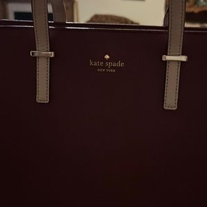 Kate Spade burgundy two tone zipper bag